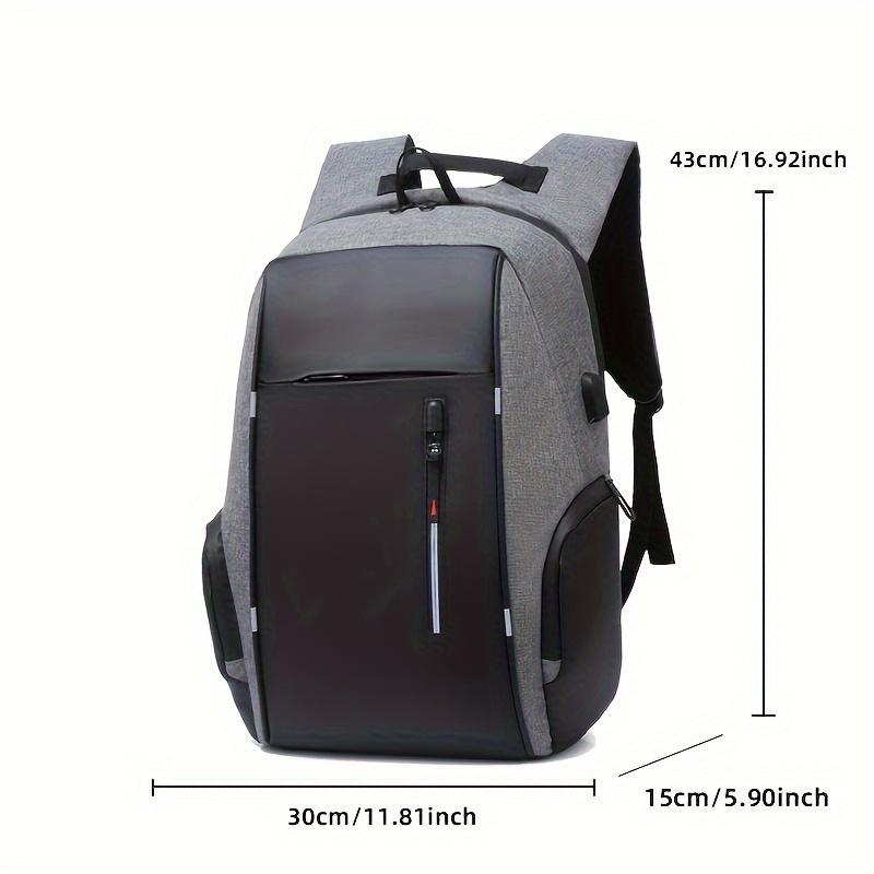 Fast shipping，Anti-Theft Oxford Men'S Sports Backpack with USB Charging Port - Business Commuter Travel Bag, Durable Water-Resistant College School Bookbag for Outdoors, No Wash, ≤36V Operation, Plain Design