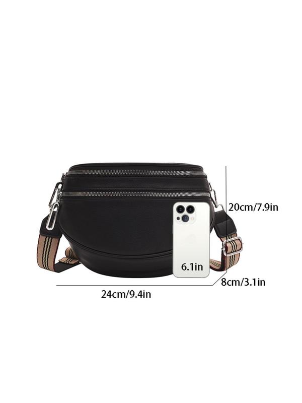 Women's Solid Color Crossbody Bag, Fashionable PU Leather Shoulder Bag for Daily Used, Casual Trendy Versatile High-quality Daily Commuting Bag