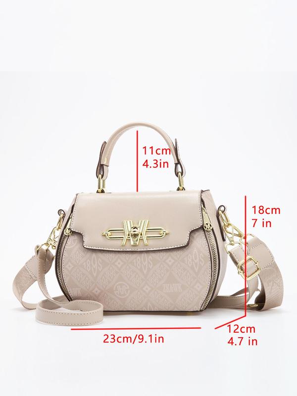 Fashionable Floral Pattern Handbag, Vintage Pu Leather Crossbody Bag for Women, Casual Trendy Versatile High-quality Daily Commuting Bag, Girl Fashionable Shopping Bag