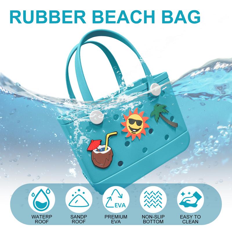 MUASEGOW Rubber tote beach Bag mini Beach Bag Beach Tote Bag-Rubber Beach Bags Waterproof Bag for Women,Tote Handbag for Beach