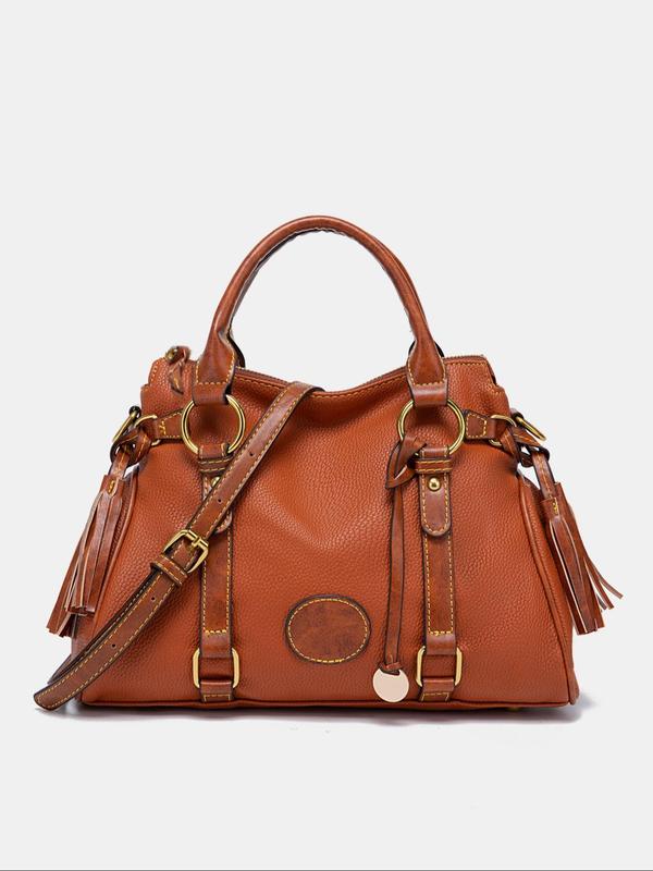 Women's Fashionable Simple Color Tote Bag, Gifts for Girlfriend, Tote Bags for School Large Capacity Tote Work Bag for Women & Men, Retro Tote Bag for Commuters & Students for Daily Use