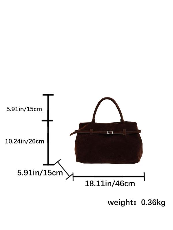 Women's Solid Color Tote Bag, Fashionable Large Capacity Shoulder Bag for Work & Daily Used, Casual Trendy Versatile High-quality Daily Commuting Bag