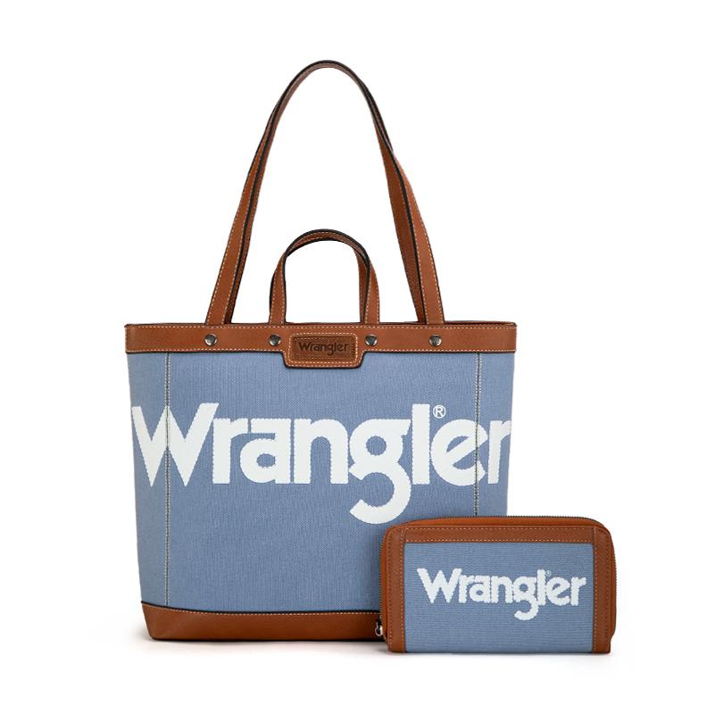 Wrangler Canvas Tote Bag & Crossbody Bag with Top Handle & Clutch Bag Set