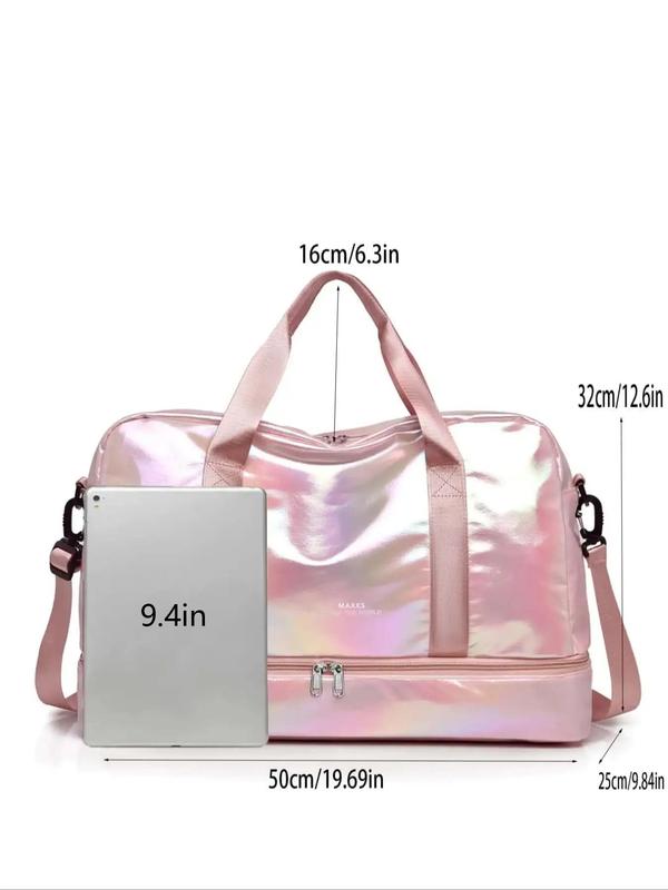 Unisex Minimalist Casual Plain Color Travel Bag, Lightweight Large Capacity Waterproof Duffel Bag, Portable Multi-functional Travel Bag for Women & Men