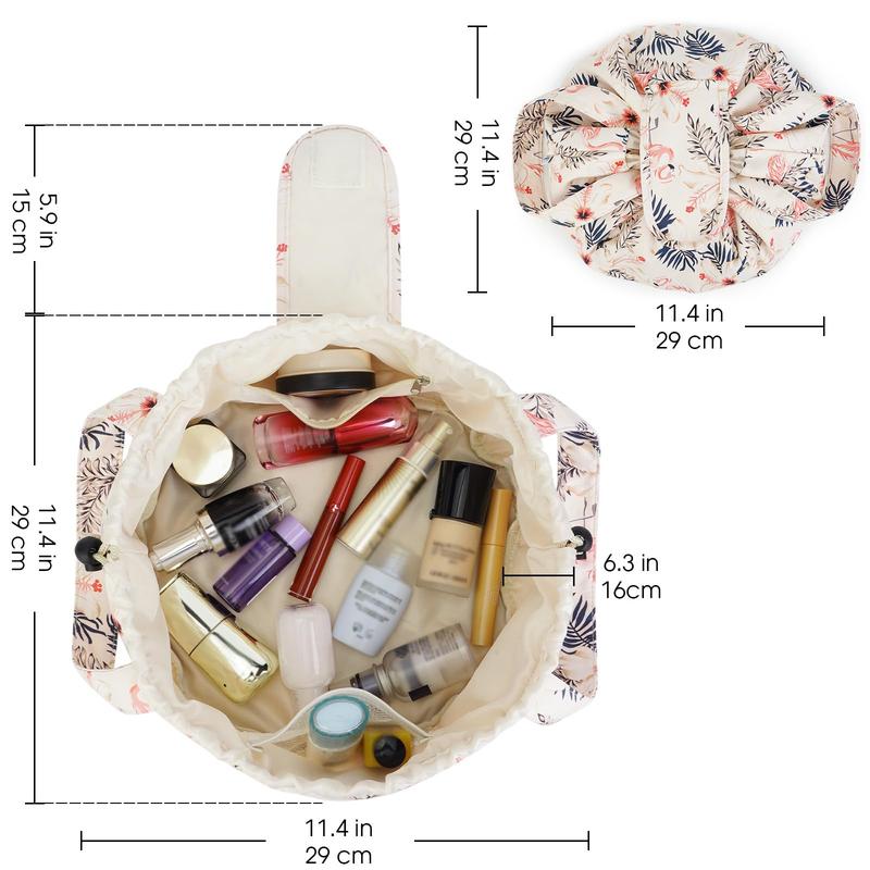 Barrel Drawstring Makeup Bag Large Cosmetic Bag Make up Bags Toiletry Organizer for Women
