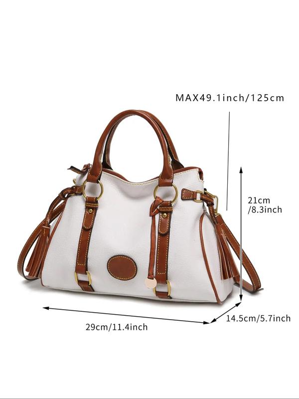 Women's Fashionable Simple Color Tote Bag, Gifts for Girlfriend, Tote Bags for School Large Capacity Tote Work Bag for Women & Men, Retro Tote Bag for Commuters & Students for Daily Use