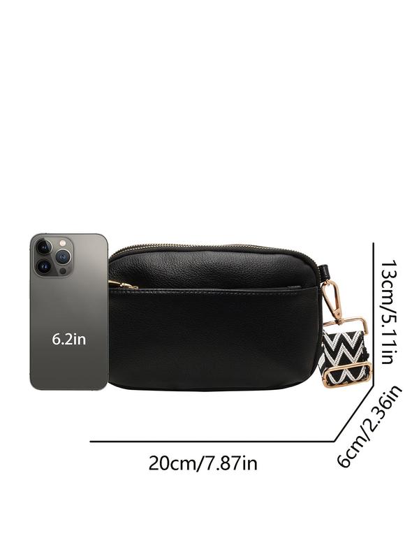Women's Elegant Chevron Pattern Crossbody Bag, Fashionable PU Leather Zipper Shoulder Bag for Daily Used, Casual Trendy Versatile High-quality Daily Commuting Bag
