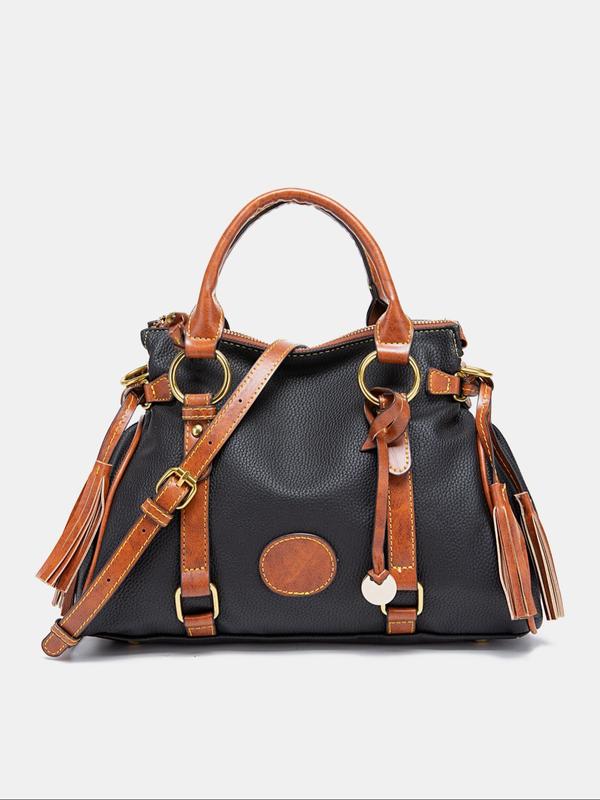 Women's Fashionable Simple Color Tote Bag, Gifts for Girlfriend, Tote Bags for School Large Capacity Tote Work Bag for Women & Men, Retro Tote Bag for Commuters & Students for Daily Use