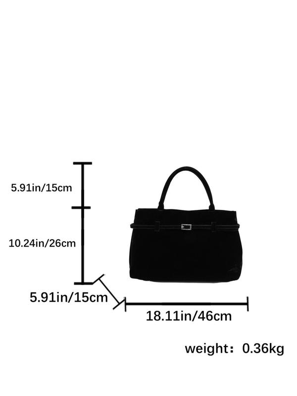 Women's Solid Color Tote Bag, Fashionable Large Capacity Shoulder Bag for Work & Daily Used, Casual Trendy Versatile High-quality Daily Commuting Bag