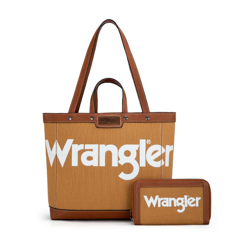 Wrangler Canvas Tote Bag & Crossbody Bag with Top Handle & Clutch Bag Set