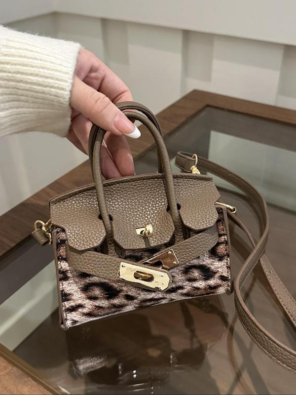 Women's Fashion Leopard Print Handbag, Casual PU Leather Shoulder Bag for Daily Used, Trendy Versatile High-quality Daily Commuting Bag, Girl Shopping Bag