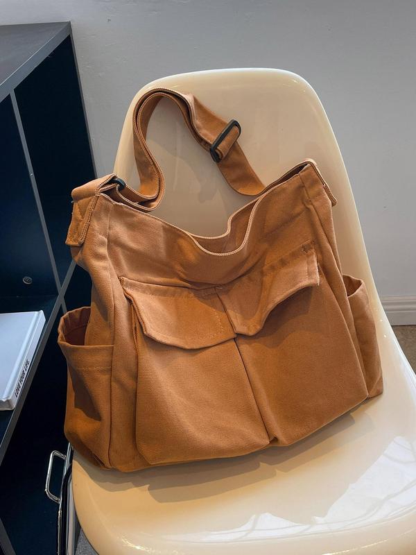 Summer Canvas Tote Crossbody Bags for Women, Lightweight Large Capacity Clean Outfit Casual Shoulder Bag, Messenger Bag for Women & Men, Back To School Bag Gift