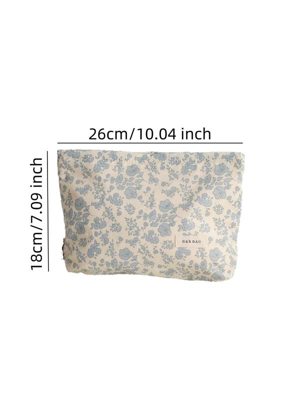 Floral Pattern Makeup Bag, Lightweight Makeup Bag with Zipper, Makeup Organizer Pouch, Versatile Storage Bag for Cosmetics, Skincare, Travel, Office, Home