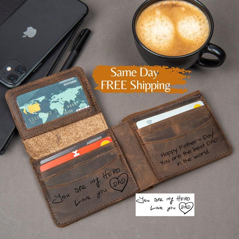 Personalized Gifts for Him, Engraved Leather Wallet for Men, Personalized Wallet, Custom Wallet, Fathers Day Gifts, Husband, Boyfriend, Dad