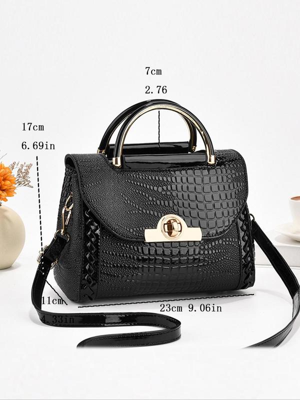 Women's Elegant Plain Pu Leather Handbag, Classic Single Shoulder Handbag, Fashionable Handbag, Suitable for Women, Newcomers and White-collar Workers