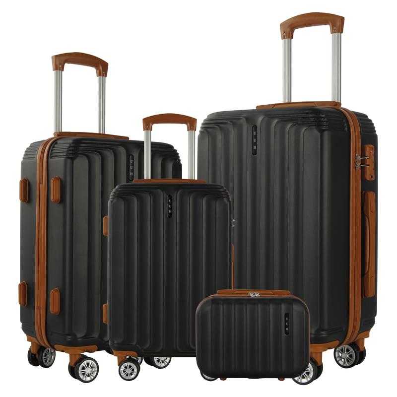 [LIVE 2]UUH Luggage Set 3pcs 4pcs Durable ABS Luggage with TSA Lock 4 Swivel Wheels, Ideal for Business and Travel. Perfect business trips and vacations.