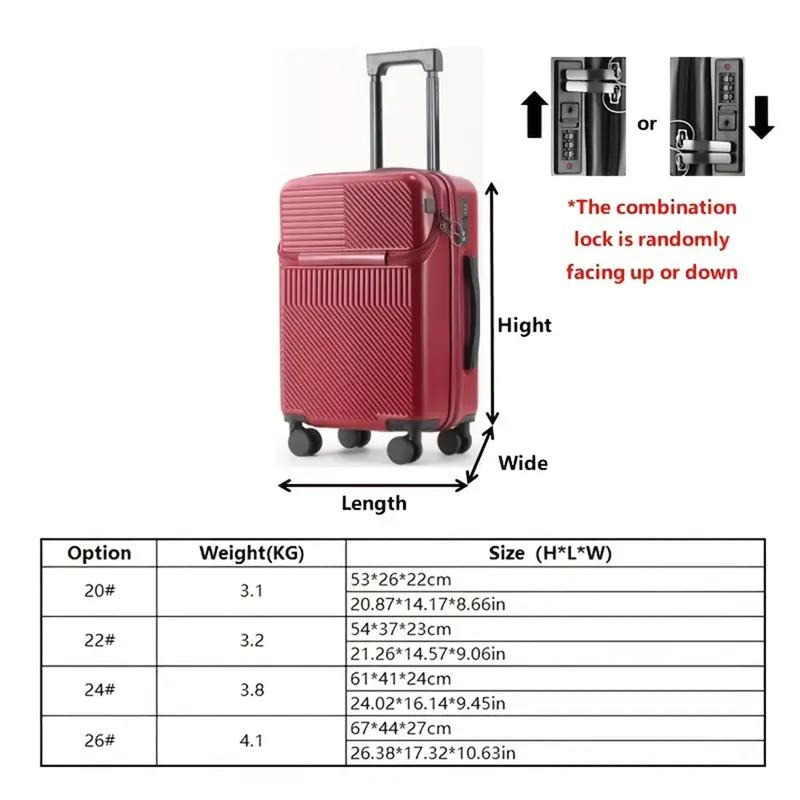 NLDD Traveler's Choice: 20-26 Inch Luggage Set with Secure Combo Lock & Functional Carry-On - Universal Design for Daily Use