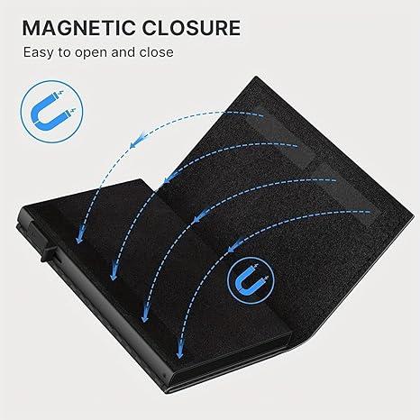 Smart wallet card holder for mens: leather, slim, carbon fiber, minimalist-9-14 card capacity, gift for friend, family member | ID