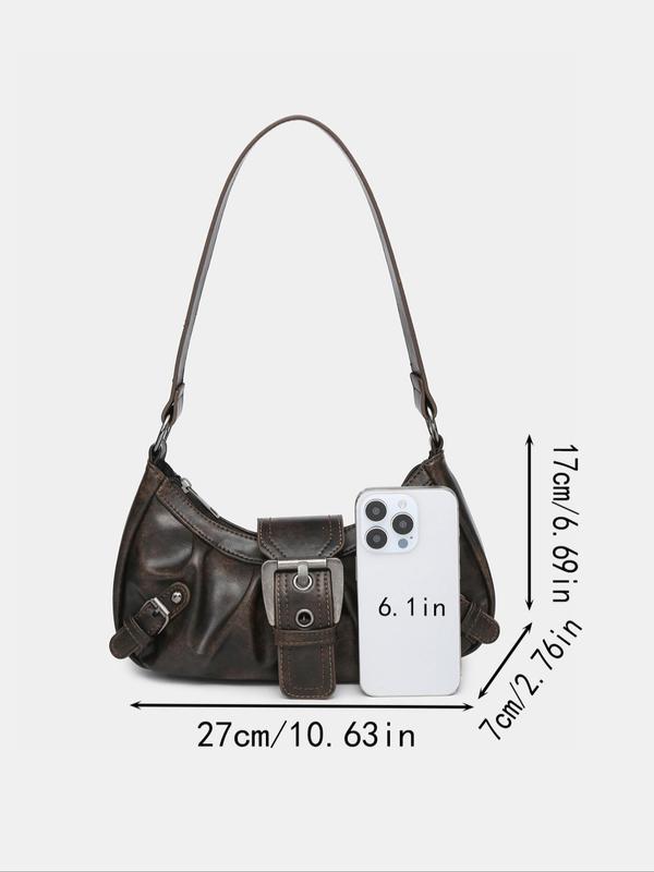 Women's Fashionable Retro Y2K Shoulder Bag, Casual Versatile Shoulder Clutch for Daily Used, Trendy All-match Commuter Bag