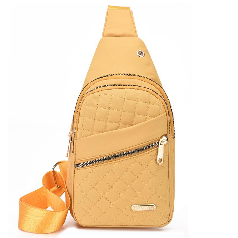 2024 Solid Color Quilted Fanny Pack, Casual Large Capacity Zipper Chest Belt Bum Bag As Gift, All-match Sling Bag for Daily Use