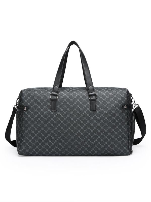 2024 New Style Geometric Pattern Travel Bag, Fashionable Large Capacity Duffel Bag for Daily Travel Work Commute, Casual Versatile Zipper Shoulder Bag for Women & Men