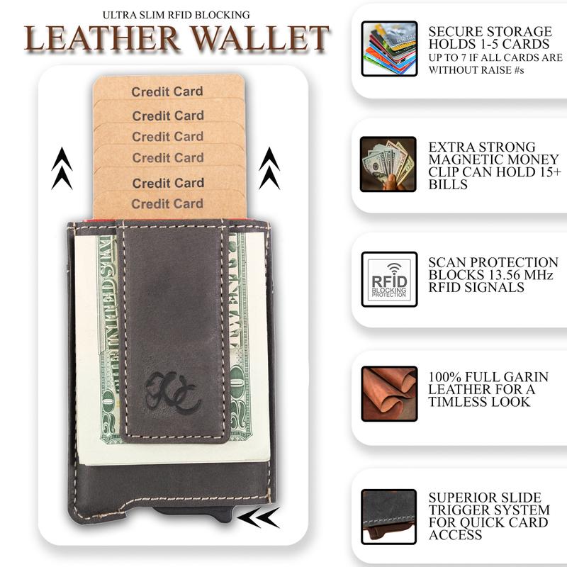 Automatic Pop-Up Wallet for Men - Leather Wallet for Men high quality wallet men portable wallet Men's Minimalist