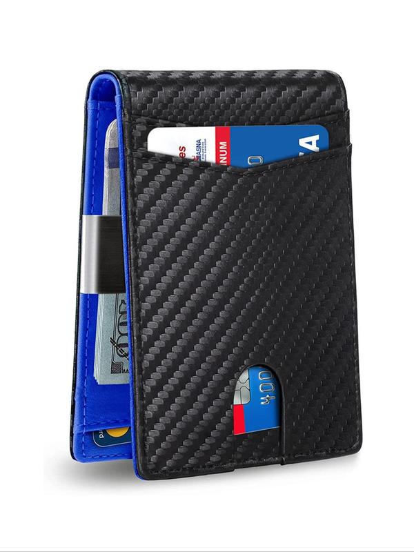 Men's Business Fashion Bifold Wallet, Casual Trendy Textured Design Wallet for Work & Daily Use, Simple Style Cardholder for Men