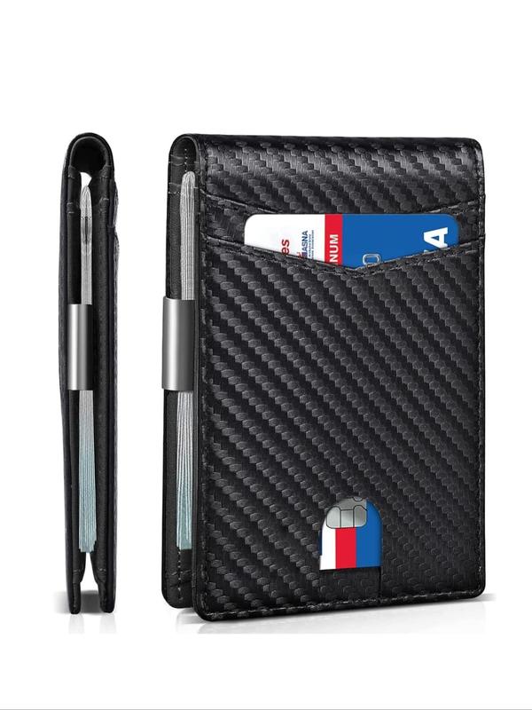 Men's Business Fashion Bifold Wallet, Casual Trendy Textured Design Wallet for Work & Daily Use, Simple Style Cardholder for Men