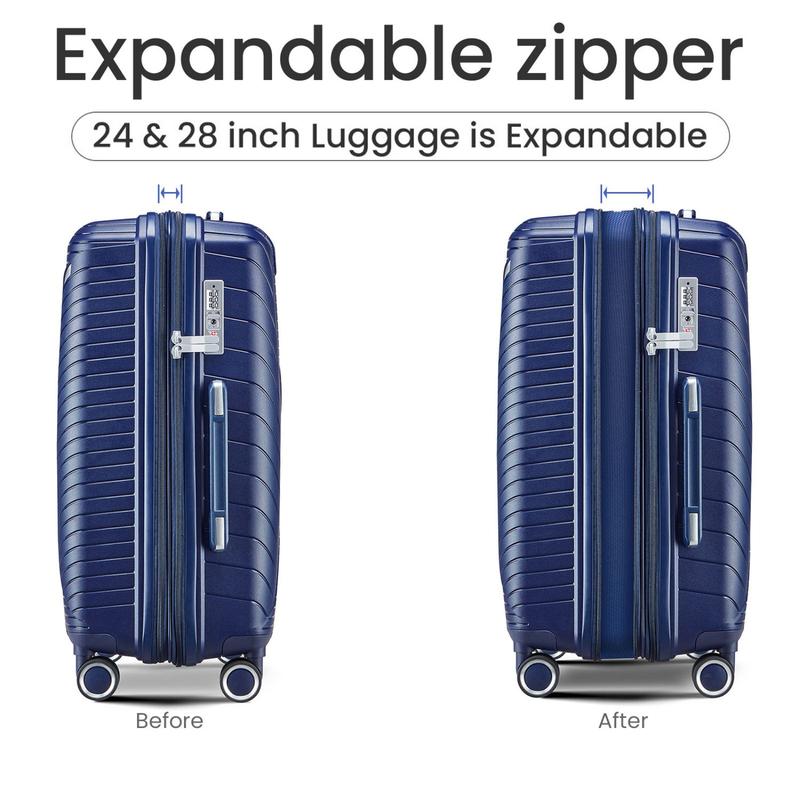 Luggage four-piece set Durable simple luggage lightweight TSA lock blue