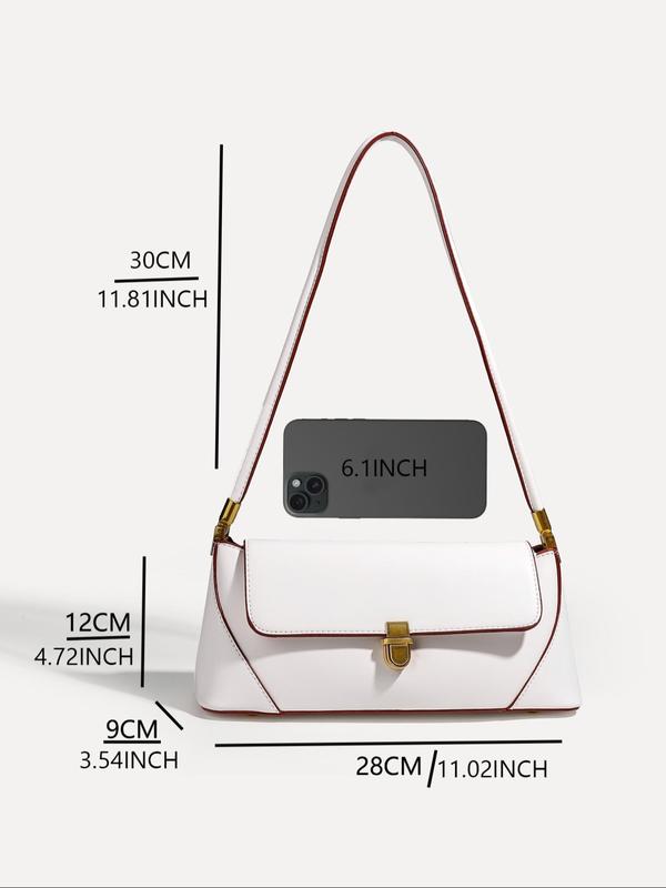 Women's Solid Color Shoulder Bag, Fashionable Pu Leather  Shoulder Bag for Daily Used, Casual Trendy Versatile High-quality Daily Commuting Bag