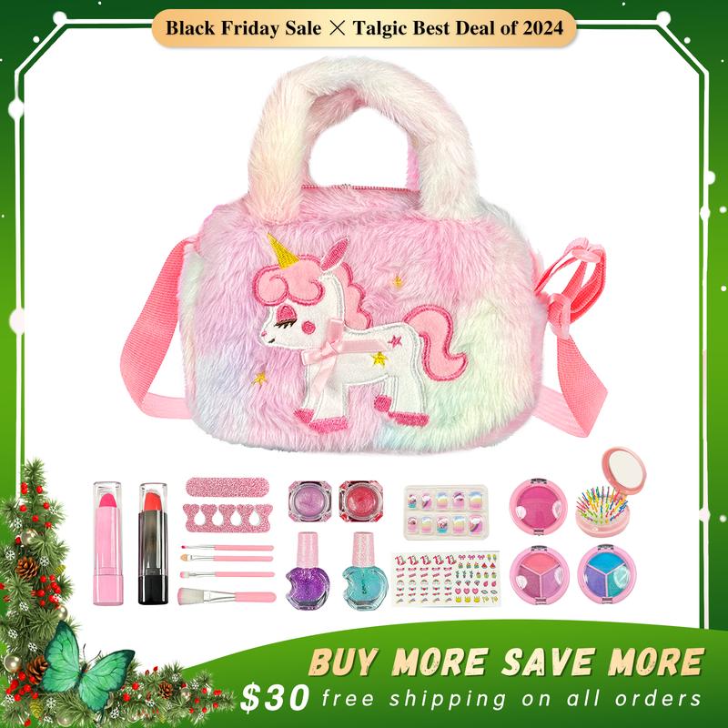 Pink Kid's Handbag for Kids Aged over 3, 4, 5, 6 Years Old Multi-layered Kid's Makeup Tools