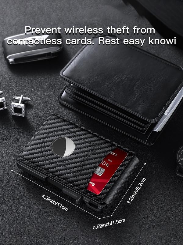 Men's Business Fashion RFID Blocking Ultra Thin Bifold Wallet with Card Slots, Simple Style Plain Color Card Holder, Casual Trendy Wallet for Work & Daily Use