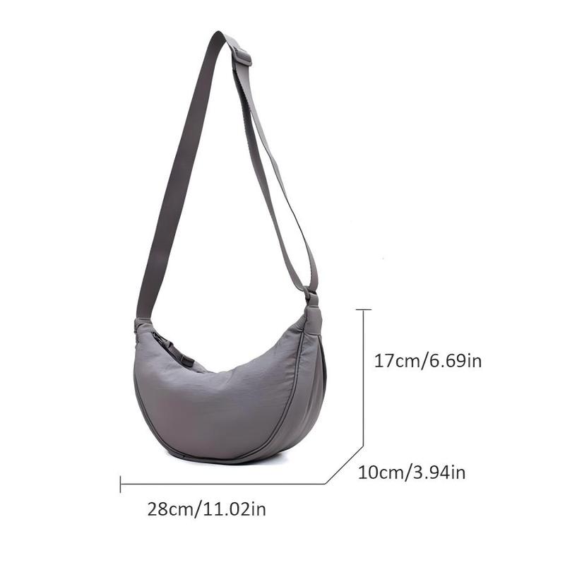 Crescent Bag Nylon Crossbody Bag Lightweight Hobo Sling Bag Small Shoulder Bag Purse Dumpling Bag