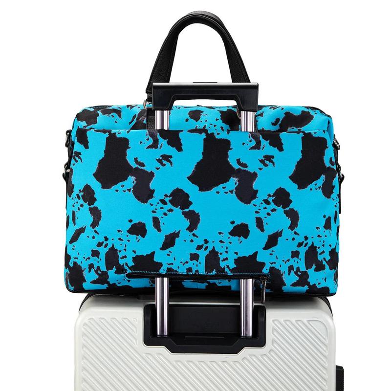 Wrangler Western  Cow Print Trolley Sleeve Weekender Bag with Adjustable Shoulder Strap