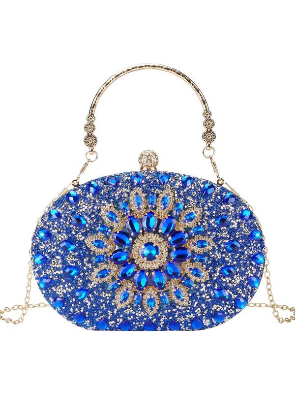 Women's Elegant Rhinestone Decorated Evening Bag, 2024 New Style Exquisite Trendy Evening Bag, Fashionable Bag for Party Prom & Wedding Decoration