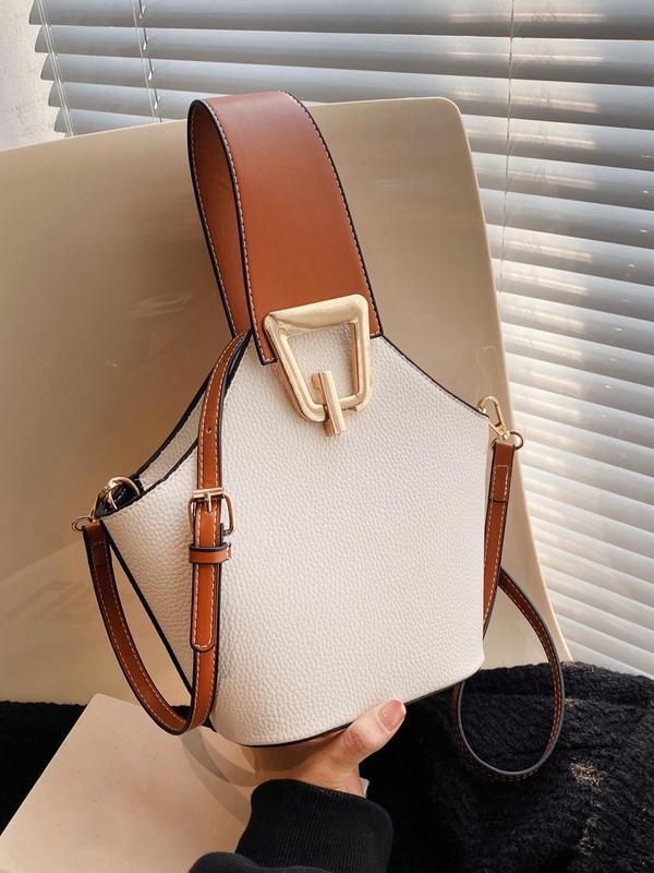 2024 Fall Fashion Plain Color Handbag, Pu Leather Zipper Luxury Designer Crossbody Bags with Bag Strap for Back To School, Trendy Daily Commuting Bag for Women Gift 2024, Fall Outfits, Fall Freshness