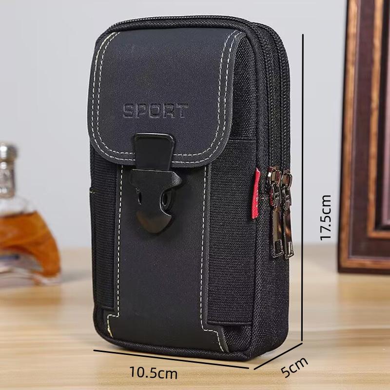 Smartphone Bag, Belt bag Phone Case, Nylon Cell Phone Case with Zipper, Men's Waist Pocket for Hiking, Camping, Climbing, Barbecue