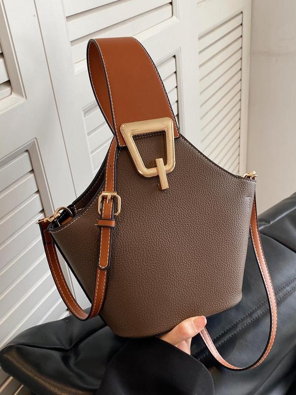 2024 Fall Fashion Plain Color Handbag, Pu Leather Zipper Luxury Designer Crossbody Bags with Bag Strap for Back To School, Trendy Daily Commuting Bag for Women Gift 2024, Fall Outfits, Fall Freshness