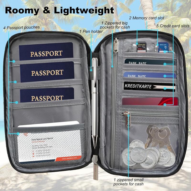 Portable Travel Storage Bag, 1 Count Multi-functional Document Storage Bag, Business Trip Passport Bag, Home Organizer for Home Office