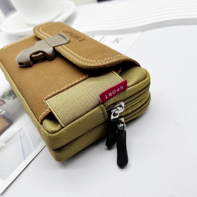 Smartphone Bag, Belt bag Phone Case, Nylon Cell Phone Case with Zipper, Men's Waist Pocket for Hiking, Camping, Climbing, Barbecue