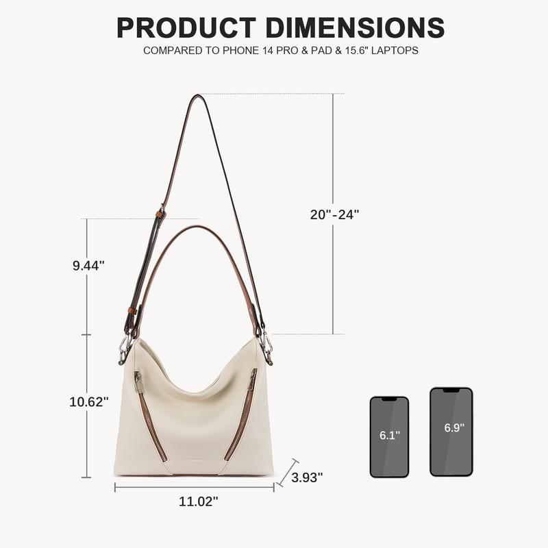 BOSTANTEN Women Purse and Handbag Vegan Leather Shoulder Hobo Bags with Multi Pockets and Removable Strap
