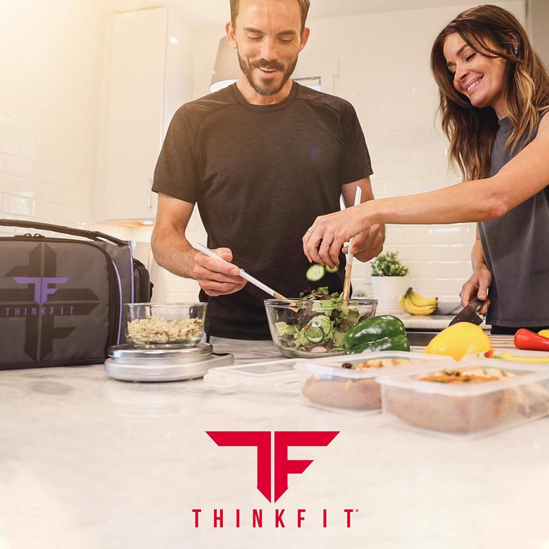 ThinkFit Clear Meal Prep Lunch Bag for High Security with 6 Containers, Ice Packs, Shaker Cup and More!