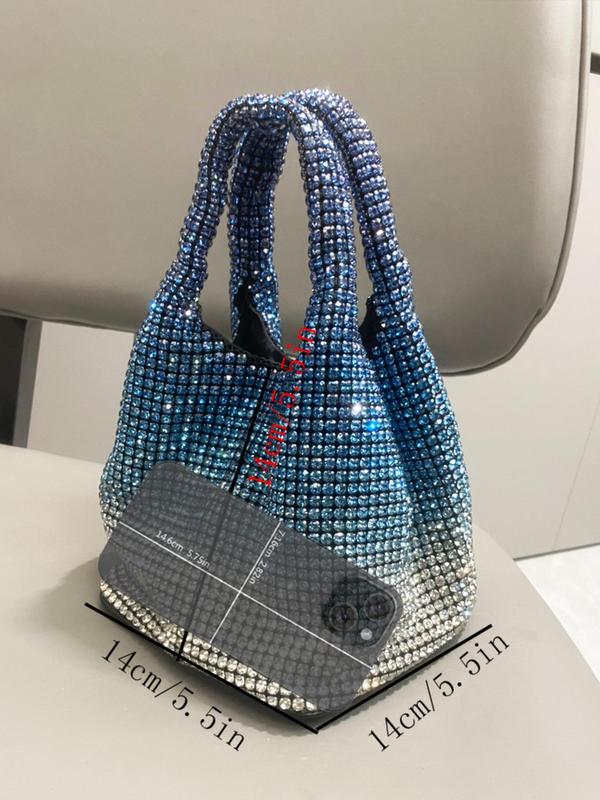 Women's Rhinestone Decor Ombre Evening Bag, Fashionable Luxurious Evening Handbag for Party, Trendy All-match Bag for Party Clothing Decor