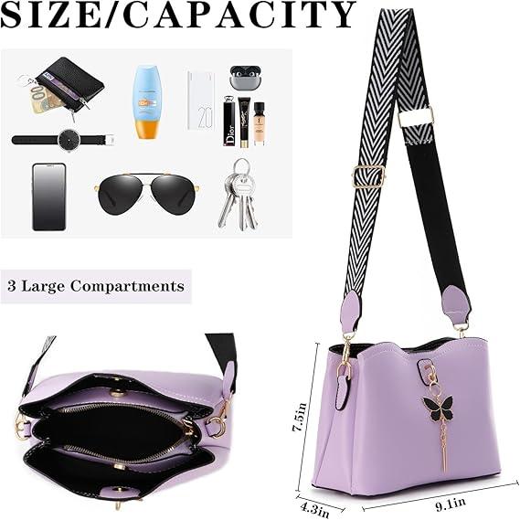 Crossbody Bags For Women, Fashion Butterfly Bucket Purses, Lightweight Shoulder Bag, Ladies Cell Phone Purse,Suitable for Daily Work, Traveling, and Outdoor Activities - Stylish, Water-Resistant, and Durable Design