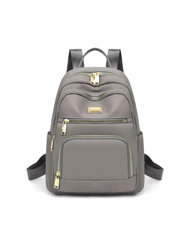 Casual Large Capacity Zipper Backpack,  Simple Style School Bag, Fashionable Waterproof Backpack for Women & Men for Daily Use