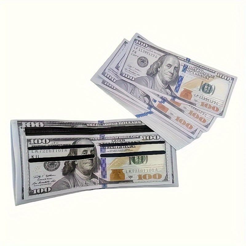 Vintage Retro Dollar Bill Wallet - PU Leather Credit Card Holder Zippered Coin Pouch for Men