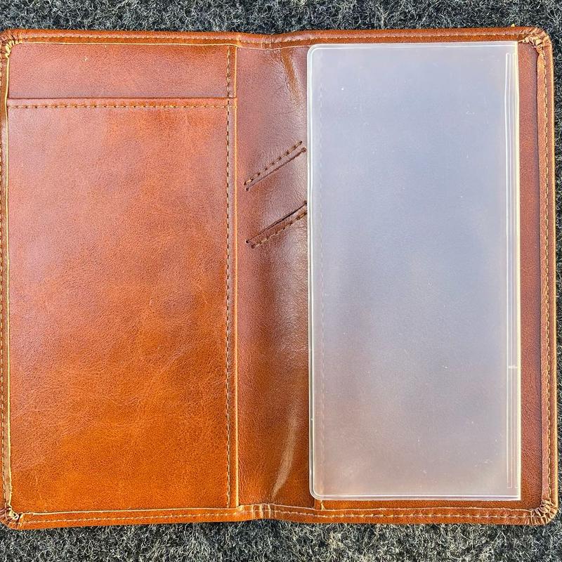 NWT Aurya Leather Checkbook Holder with Card and Pen Slots