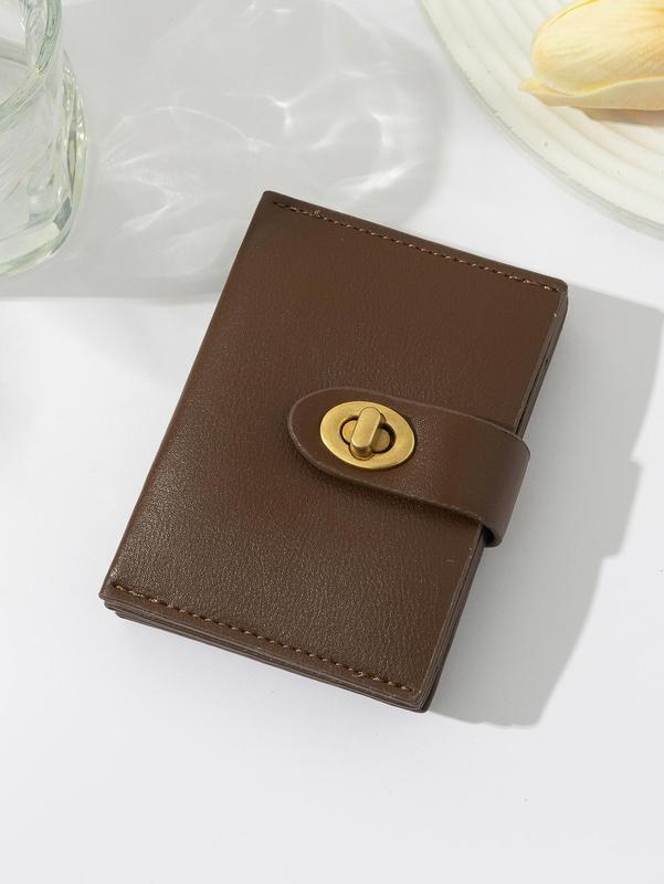 Women's Simple Plain Pu Leather Short Wallet, Purses for Women, Everyday Purse, Casual Business Card Holder, Fashionable Card Holder for Daily Use