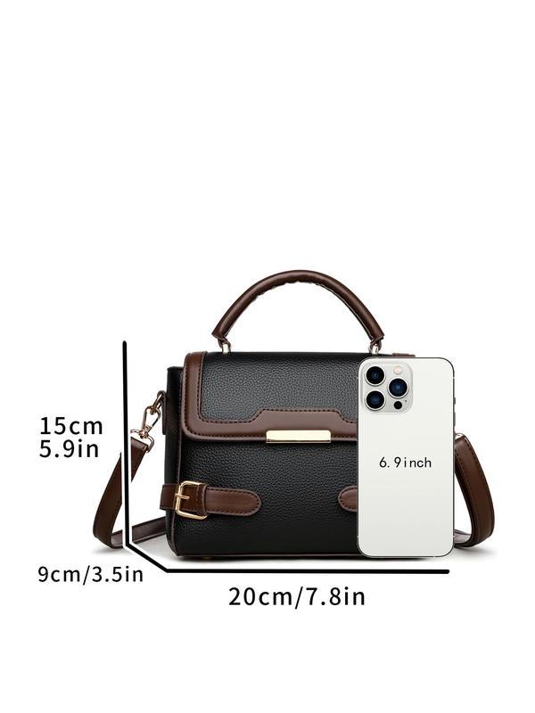 Women's Fashionable Solid Color Belted Design Crossbody Bag, Casual Versatile Shoulder Bag for Daily Used, Trendy All-match Commuter Bag