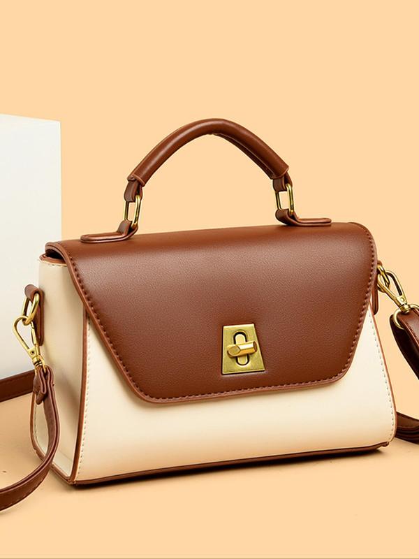 Women's Elegant Solid Color Handbag, Fashionable Pu Leather Crossbody Bag for Work & Daily Used, Casual Trendy Versatile High-quality Daily Commuting Bag